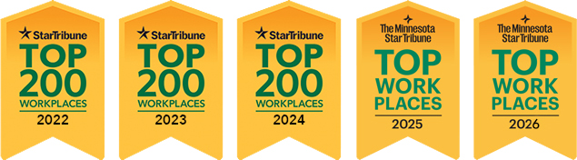 Star Tribune Top Workplaces awards from 2022 through 2026
